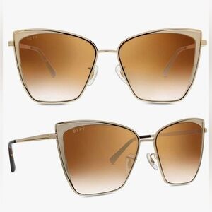 DIFF Becky Oversized Cat Eye Sunglasses GD-BG18